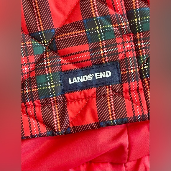Lands' End Women's Quilted  Puffer Vest Plaid, Full Zip, Pockets, Size XS - Picture 7 of 10